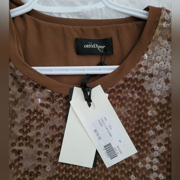 ottod'ame brown sequin tshirt dress size 10 - Picture 3 of 9